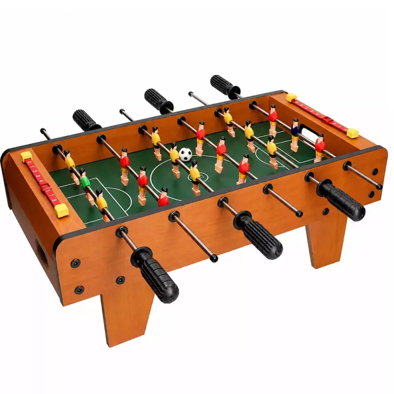LEAN TOYS Tischfußball Arcade-Spiel Mini Holz-Spieltisch 50x25 cm