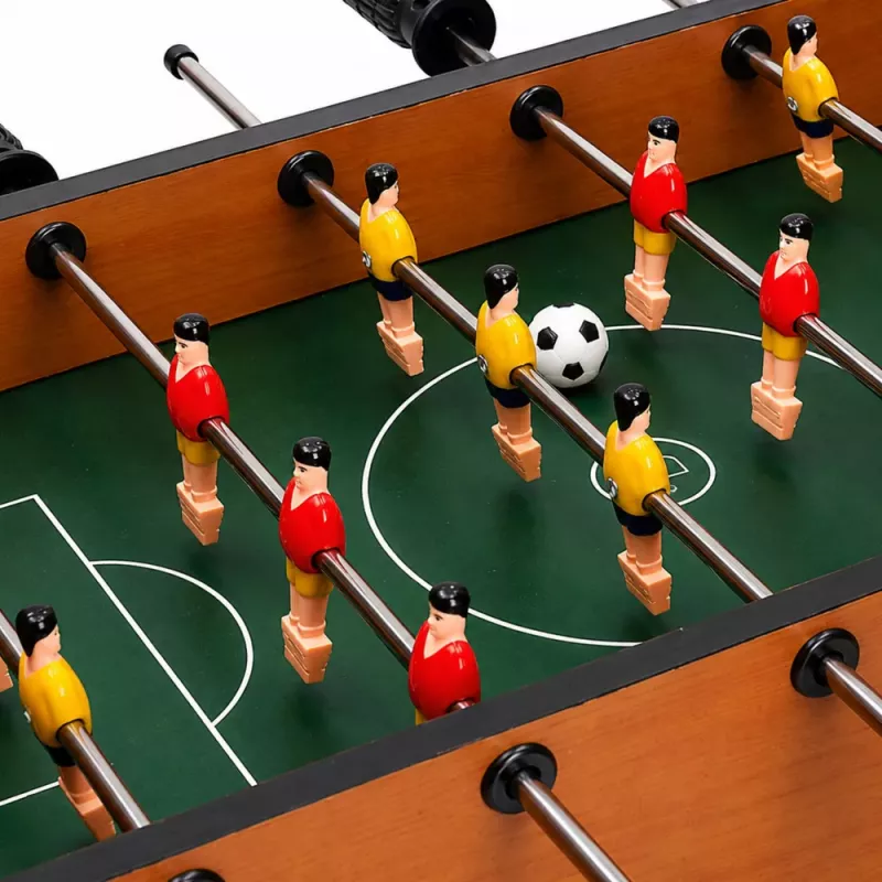 LEAN TOYS Tischfußball Arcade-Spiel Mini Holz-Spieltisch 50x25 cm