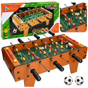 LEAN TOYS Tischfußball Arcade-Spiel Mini Holz-Spieltisch 50x25 cm