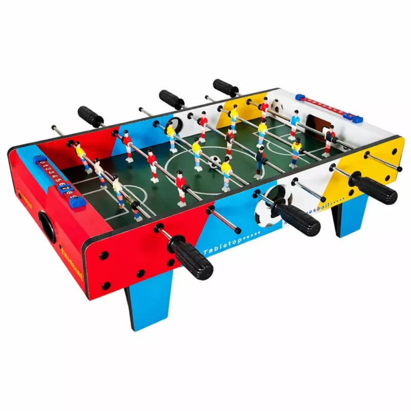 LEAN TOYS Mini Tischfußball Geschicklichkeitsspiel Tisch 2 Bälle Fußball 69 cm