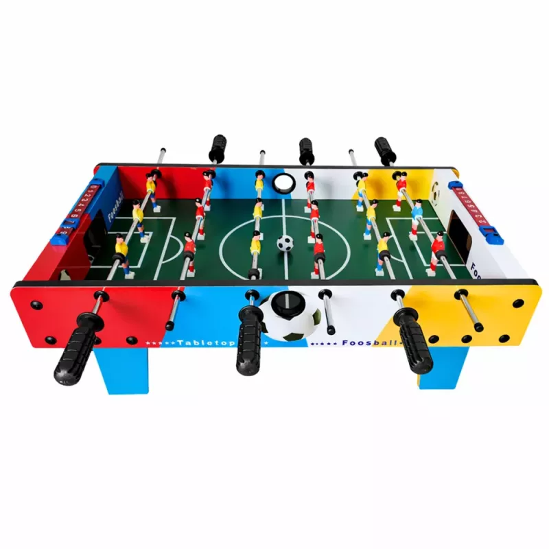 LEAN TOYS Mini Tischfußball Geschicklichkeitsspiel Tisch 2 Bälle Fußball 69 cm