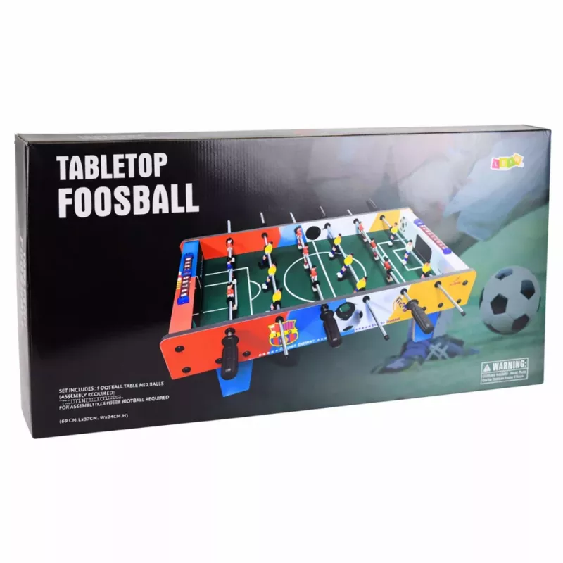 LEAN TOYS Mini Tischfußball Geschicklichkeitsspiel Tisch 2 Bälle Fußball 69 cm