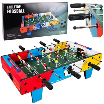 LEAN TOYS Mini Tischfußball Geschicklichkeitsspiel Tisch 2 Bälle Fußball 69 cm