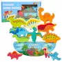 LEAN TOYS Dinosaur Tower Balance Game Geschicklichkeitsspiel aus Holzblöcken 12-teilig