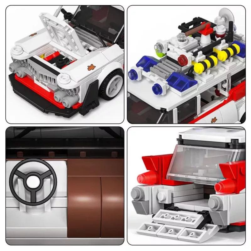 LEAN TOYS Bausteine Auto Ghost Bus Weiß 631 Teile