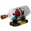 LEAN TOYS Schiff in der Flasche Bausteine Dekoratives Segelschiff Braun 885 Teile