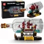LEAN TOYS Schiff in der Flasche Bausteine Dekoratives Segelschiff Braun 885 Teile