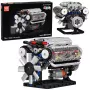 LEAN TOYS Bausteine V8-Motor Mechanikmodell mit beweglichen Kolben, 552 Teile