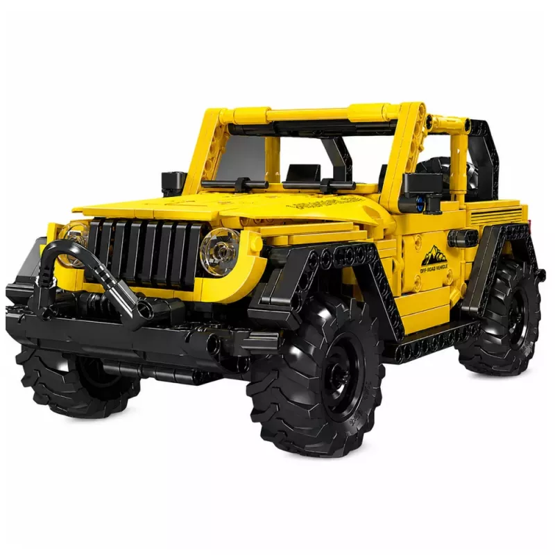 LEAN TOYS Bausteine Auto Off-Road-Fahrzeug Wrangler Gelb 746 Teile