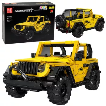 LEAN TOYS Bausteine Auto Off-Road-Fahrzeug Wrangler Gelb 746 Teile