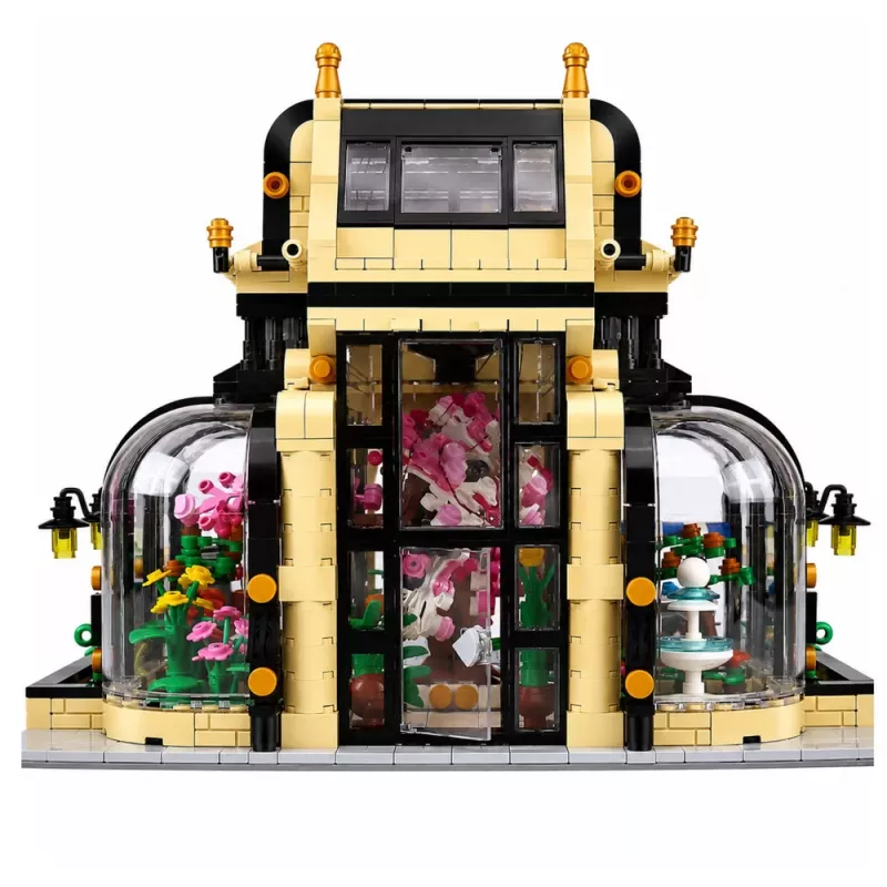 LEAN TOYS Building Blocks Botanical Garden Orangery mit LED-Licht 2147 Teile
