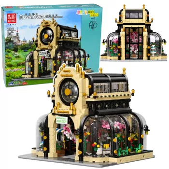 LEAN TOYS Building Blocks Botanical Garden Orangery mit LED-Licht 2147 Teile