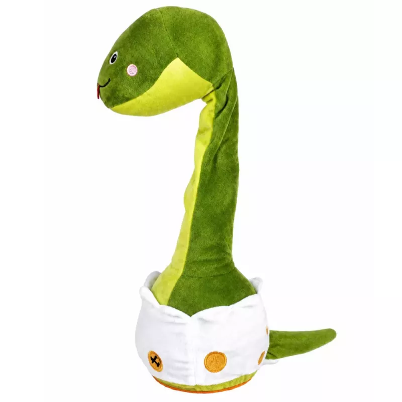 LEAN TOYS Plüschtanzschlange interaktive Musikgeräusche Maskottchen Grün