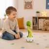 LEAN TOYS Plüschtanzschlange interaktive Musikgeräusche Maskottchen Grün
