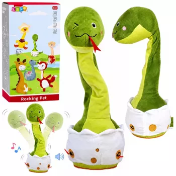 LEAN TOYS Plüschtanzschlange interaktive Musikgeräusche Maskottchen Grün