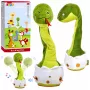 LEAN TOYS Plüschtanzschlange interaktive Musikgeräusche Maskottchen Grün