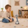 LEAN TOYS Plüschtanzkatze interaktives Spielzeug mit Musik und Geräuschen Maskottchen Grau