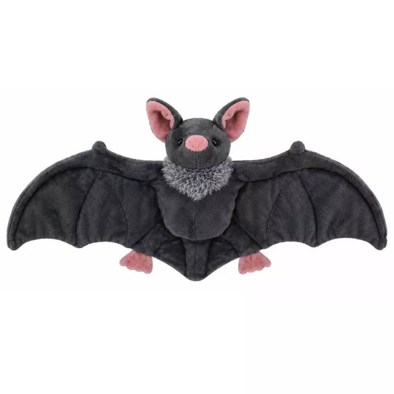 LEAN TOYS Plüschtier Fledermaus mit faltbaren Flügeln Grau 57 cm