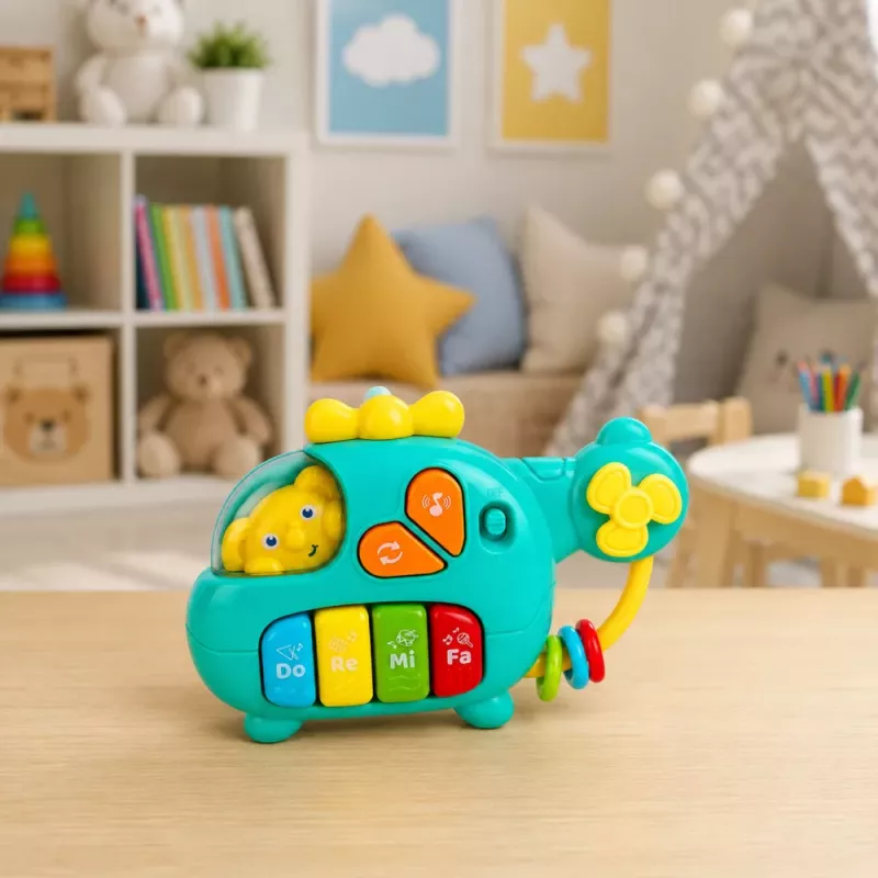 LEAN TOYS Musical Helicopter Educational Piano for Toddlers