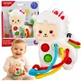 LEAN TOYS Sensorikspielzeug für Kleinkinder Lama mit Schnüren Pop-It Perlen