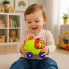 LEAN TOYS Interaktives Bienen-Sensorik-Auto-Spielzeug für Kleinkinder Grün