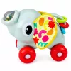 LEAN TOYS Interaktives sensorisches Spielzeug Elefantenauto für Kleinkinder Grau