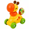 LEAN TOYS Interaktives sensorisches Spielzeug Giraffenauto für Kleinkinder Gelb