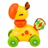 LEAN TOYS Interaktives sensorisches Spielzeug Giraffenauto für Kleinkinder Gelb