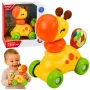 LEAN TOYS Interaktives sensorisches Spielzeug Giraffenauto für Kleinkinder Gelb