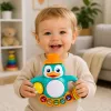 LEAN TOYS Interaktives Spielzeug Pinguin Klavier Trommel Perlen Rasselball