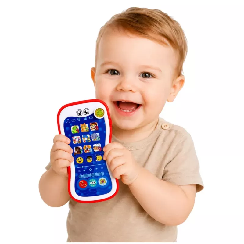 LEAN TOYS Interaktives Lernspielzeug-Telefon für Kleinkinder mit Tiergeräuschen und Lichtern