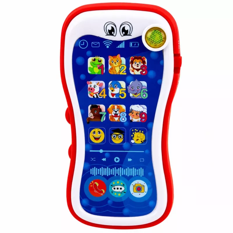 LEAN TOYS Interaktives Lernspielzeug-Telefon für Kleinkinder mit Tiergeräuschen und Lichtern