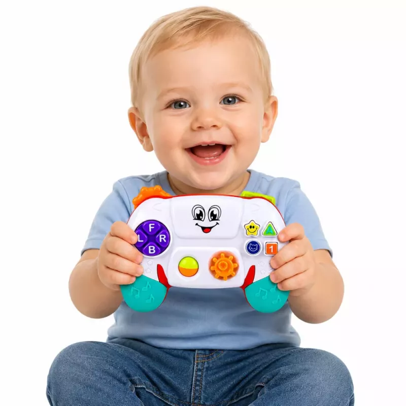 LEAN TOYS Interaktives Lernpad für Kleinkinder mit Lichtern, Geräuschen und Melodien