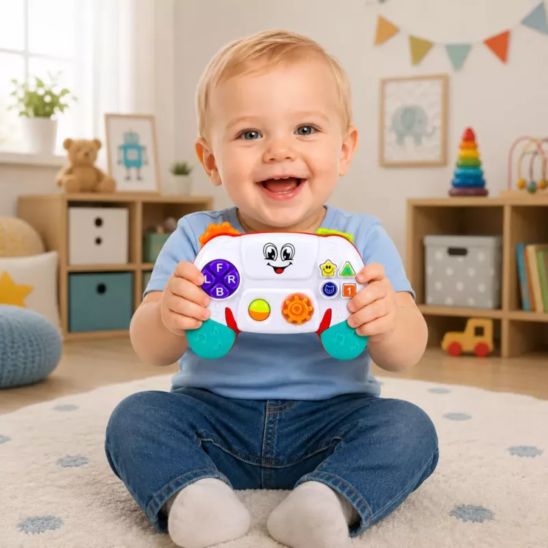 LEAN TOYS Interaktives Lernpad für Kleinkinder mit Lichtern, Geräuschen und Melodien