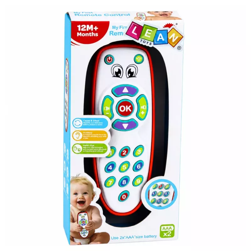 LEAN TOYS Interaktive Lern-Fernbedienung für Kleinkinder mit einstellbarem Licht und Sound