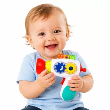 LEAN TOYS Interaktiver Baby-Trockner mit Lichtern, Geräuschen, Zahnrädern und Bällen