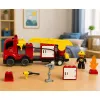 LEAN TOYS Feuerwehr motorisierter Feuerwehr-LKW Feuerwehrfigur Bausteine-Set