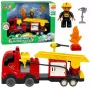 LEAN TOYS Feuerwehr motorisierter Feuerwehr-LKW Feuerwehrfigur Bausteine-Set