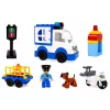 LEAN TOYS City Police Car Set mit motorisierten Bausteinen, Figuren, Zubehör