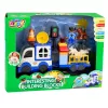 LEAN TOYS City Police Car Set mit motorisierten Bausteinen, Figuren, Zubehör