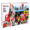 LEAN TOYS Klappbarer Feuerwehr-LKW Bauklötze-Set mit Feuerwehrfiguren, Licht & Sound, 94 Teile
