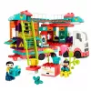 LEAN TOYS Faltwohnwagen Bausteine Figuren Lichter Geräusche 98 Teile
