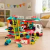LEAN TOYS Faltwohnwagen Bausteine Figuren Lichter Geräusche 98 Teile