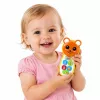 LEAN TOYS Interaktives Baby-Telefon Teddybär mit Spiegel, Rassel, Lichtern und Geräuschen