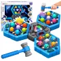LEAN TOYS Whack-A-Mole Creatures Arcade Game für 3 Spieler, 3 Modi, leuchtende Hämmer