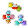 LEAN TOYS Spielzeug für Kleinkinder Sensorische Spinner mit Saugnapf Pop-It Bunt 3 Stück