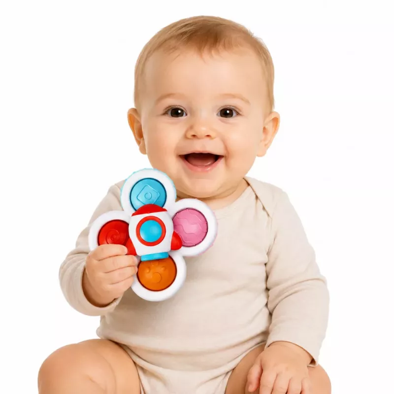 LEAN TOYS Spielzeug für Kleinkinder Sensorische Spinner mit Saugnapf Pop-It Bunt 3 Stück