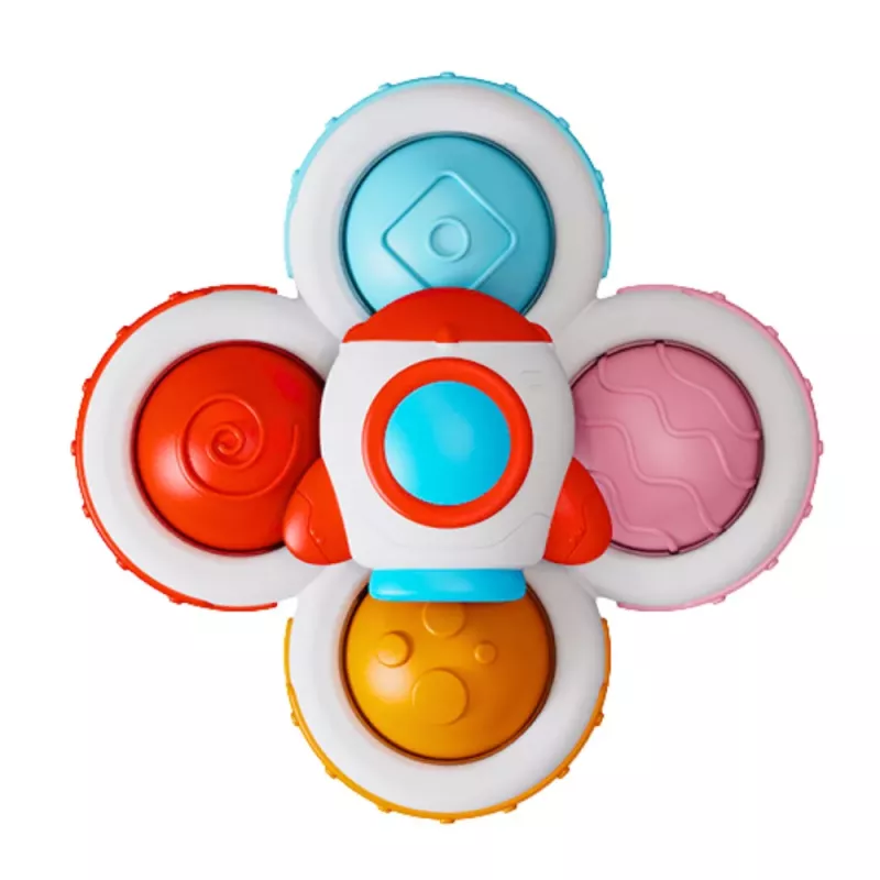 LEAN TOYS Spielzeug für Kleinkinder Sensorische Spinner mit Saugnapf Pop-It Bunt 3 Stück