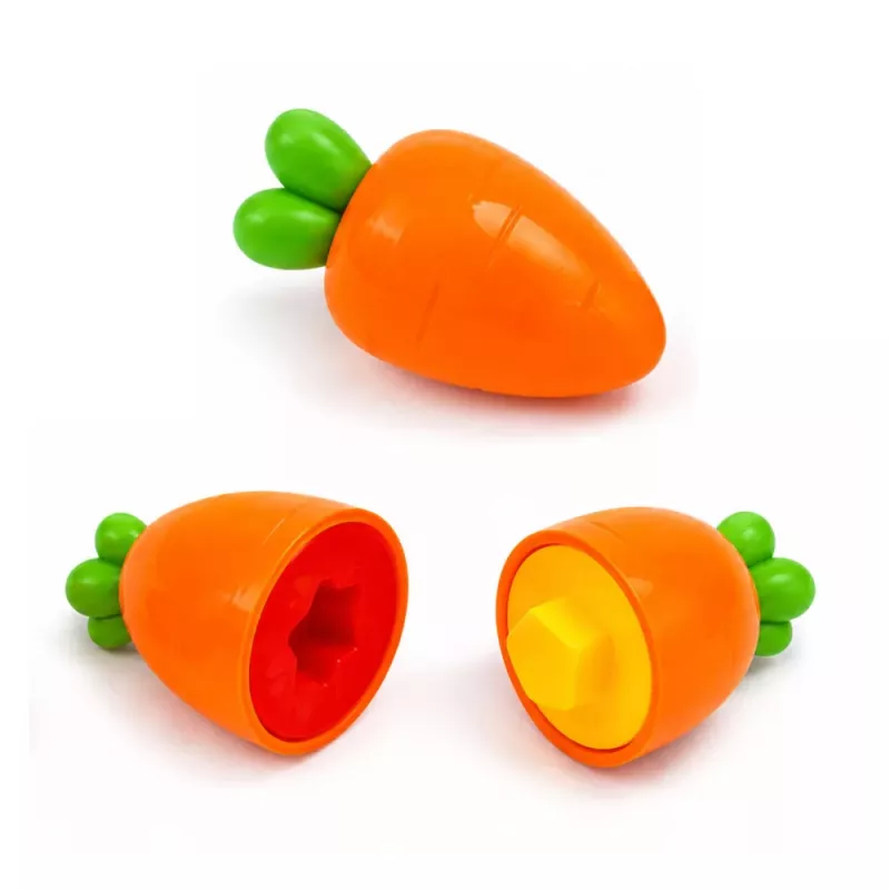 LEAN TOYS Pädagogischer Karotten-Sortierer Formen Farben Zuordnen 12 Teile