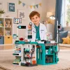 LEAN TOYS Großes Arzt-Set mit Behandlungstisch, Licht & Sound, Zubehör, 77-teilig